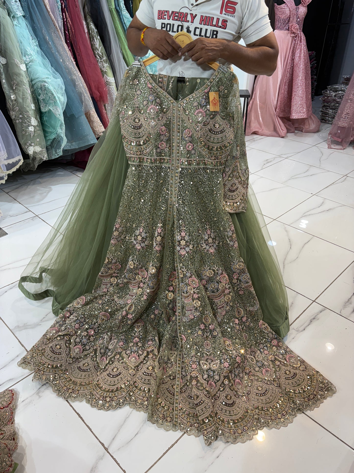 Eye Catching Hot pink peplum Dress Lehenga