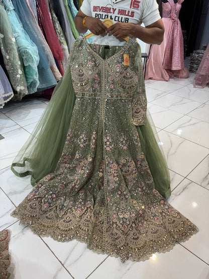 Eye Catching Hot pink peplum Dress Lehenga