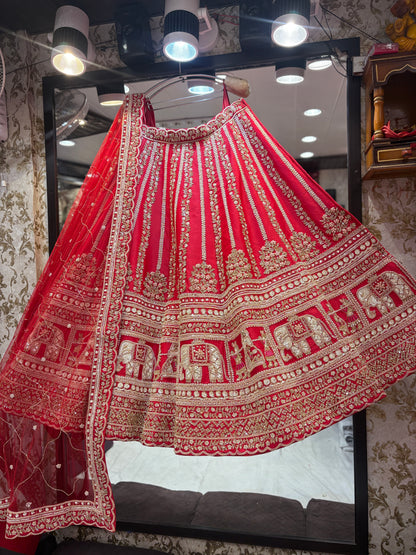 Fantastic rani pink Doli barat handwork bridal Lehenga