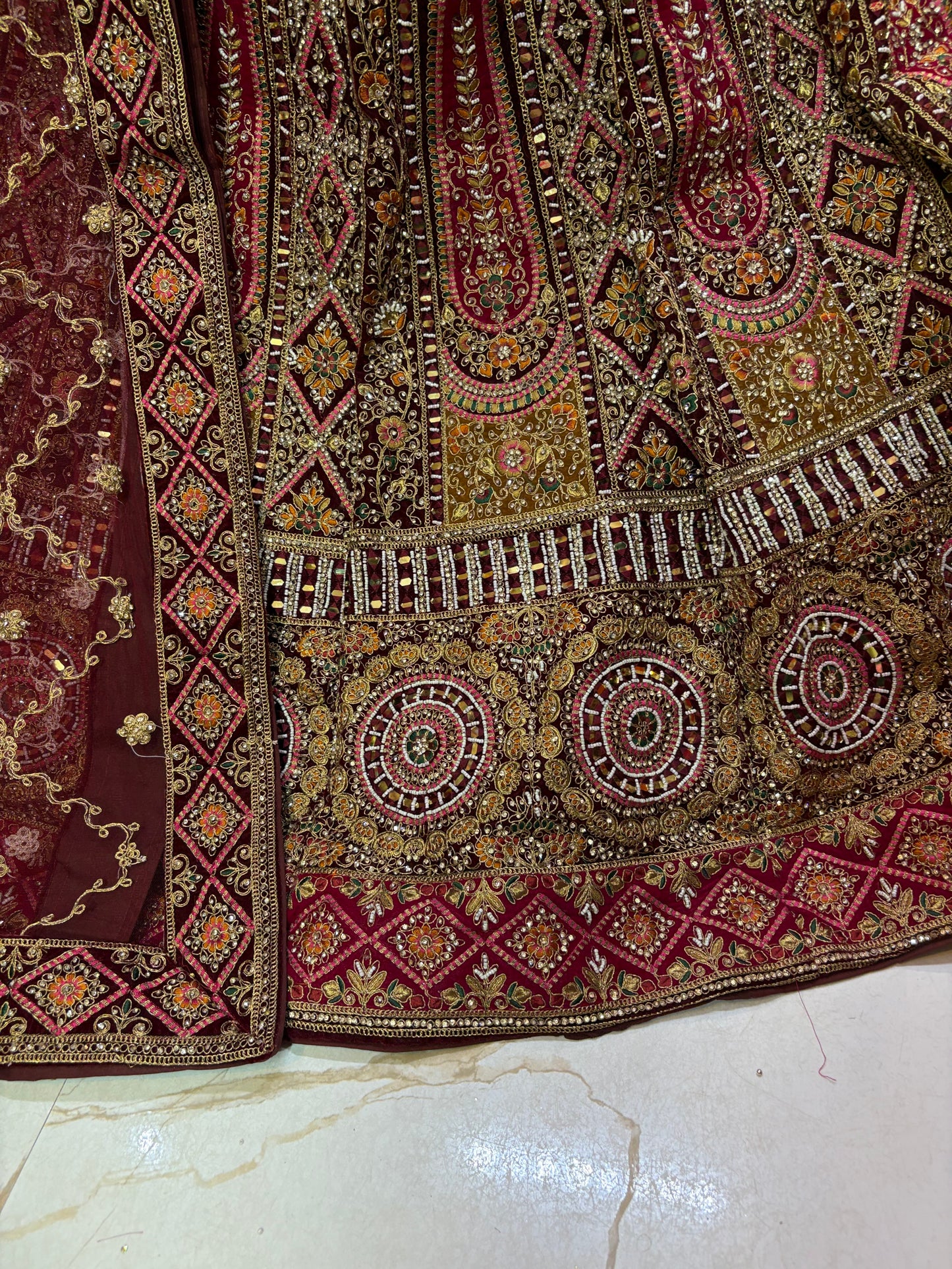 Maroon bridal Lehenga