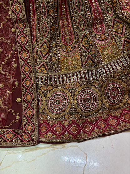 Maroon bridal Lehenga