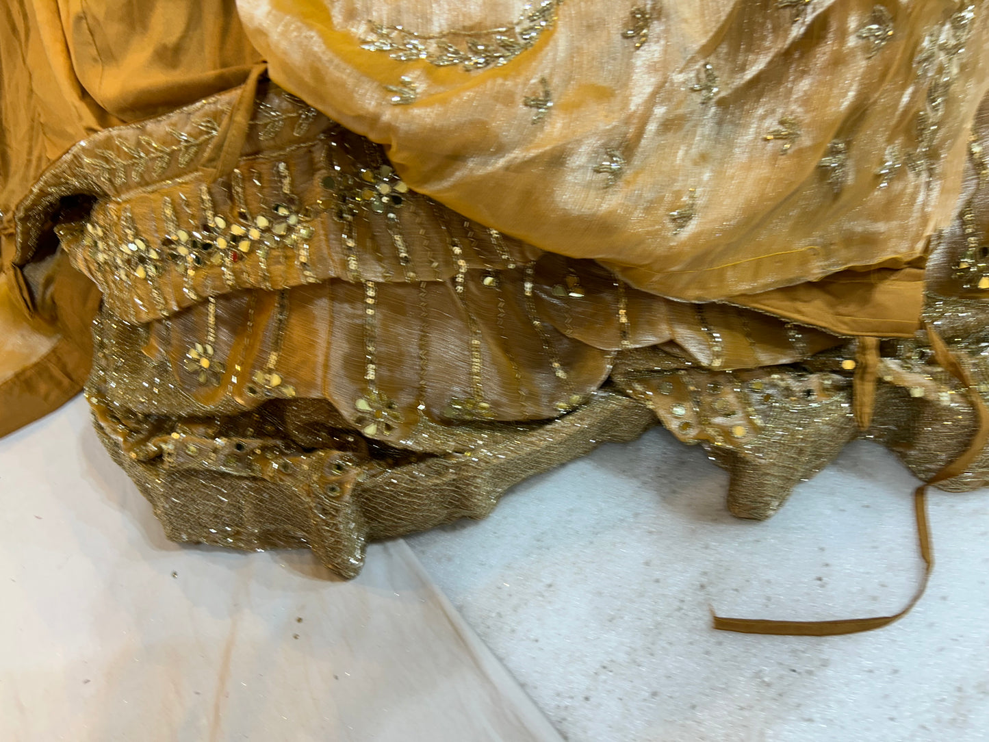 Tremendous golden mirror Lehenga