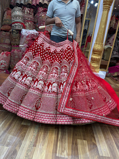 Red Doli Barat Ball Bridal Lehenga