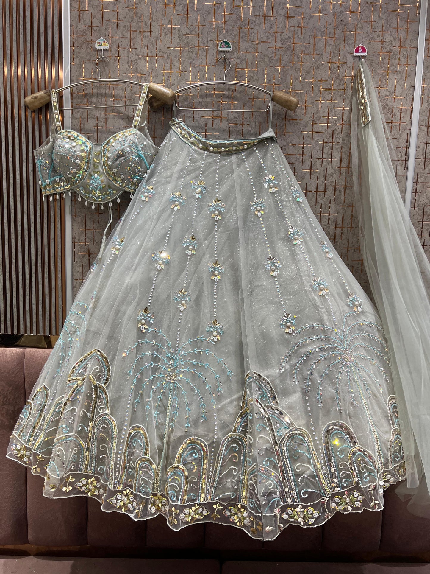 Blue Pdp Crop Top Lehenga