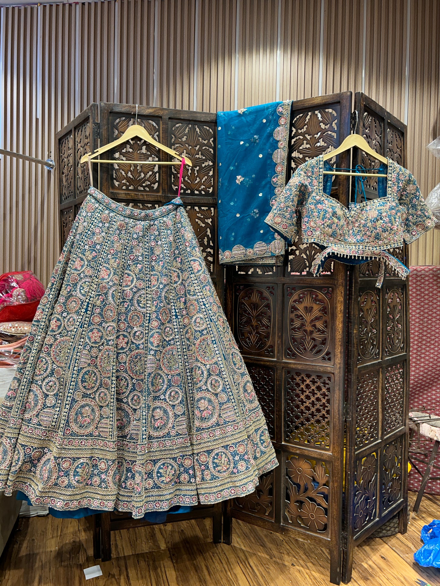 Awesome sky blue crop top lehenga