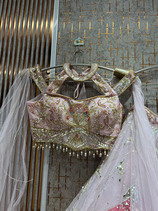 Baby Pink Pdp Crop Top Lehenga