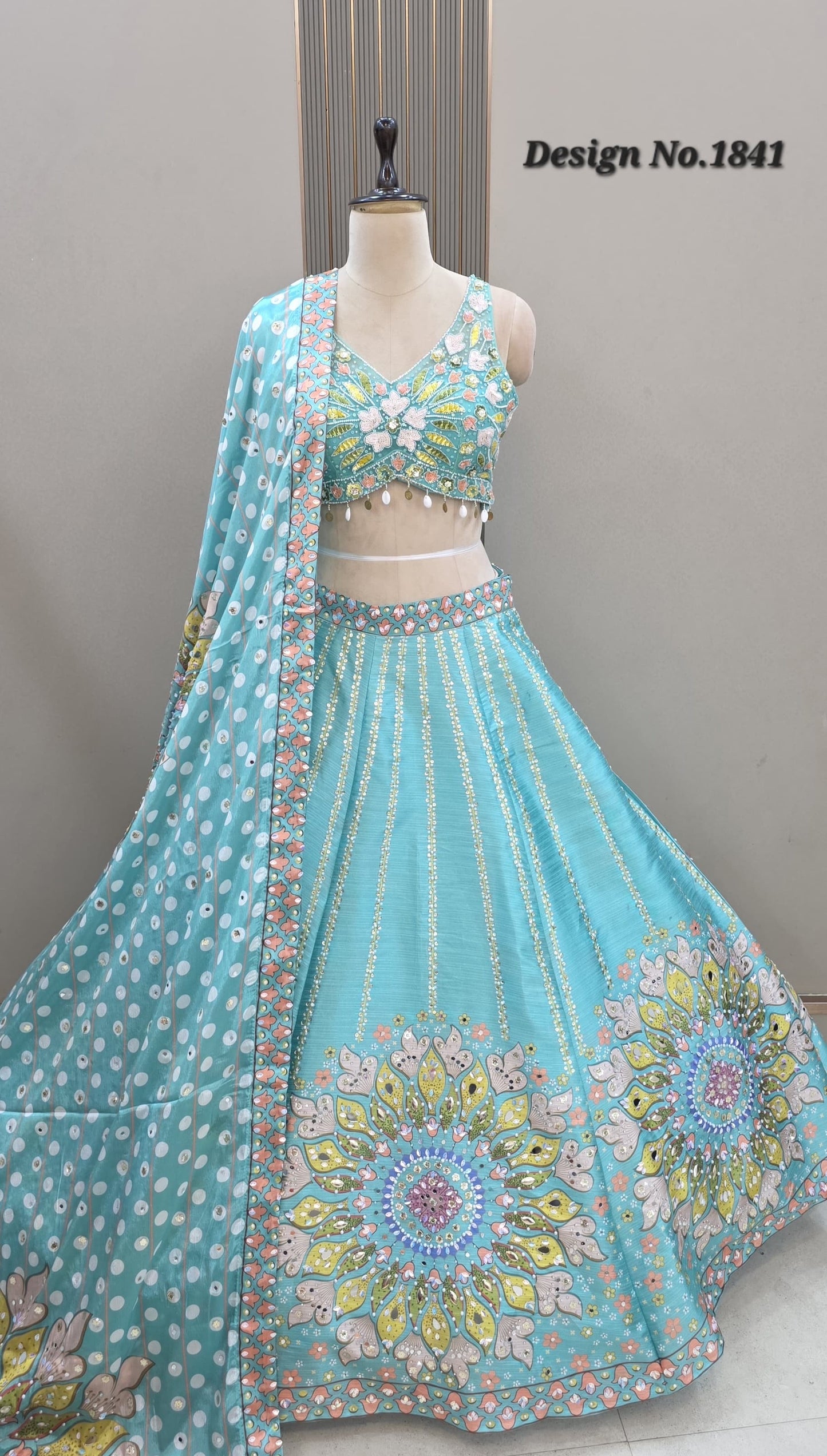 Blue PDP Crop Top Lehenga