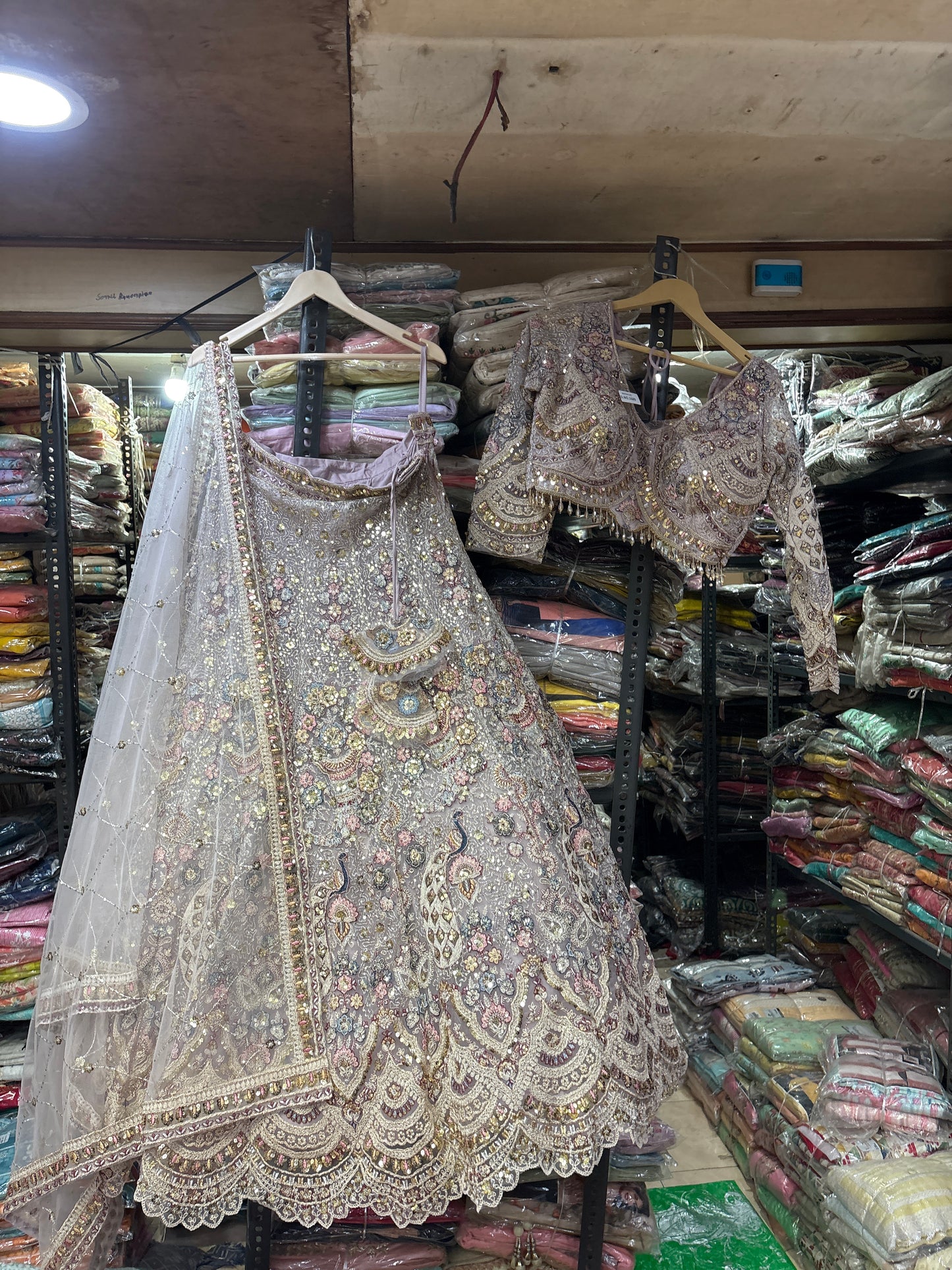 Lavishing Lavender pink peacock Crop Top Lehenga