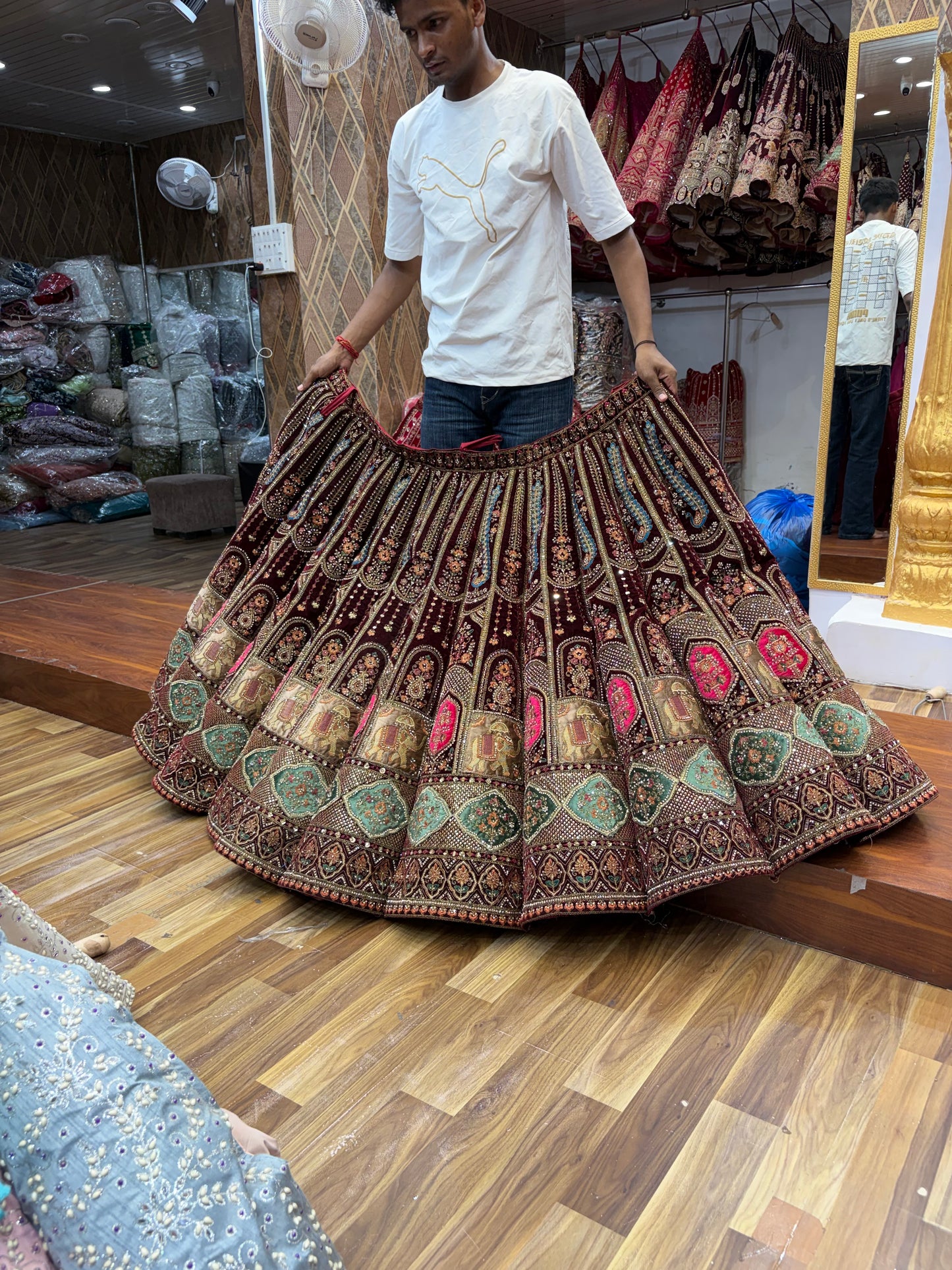 Maroon Ball Bridal Lehenga