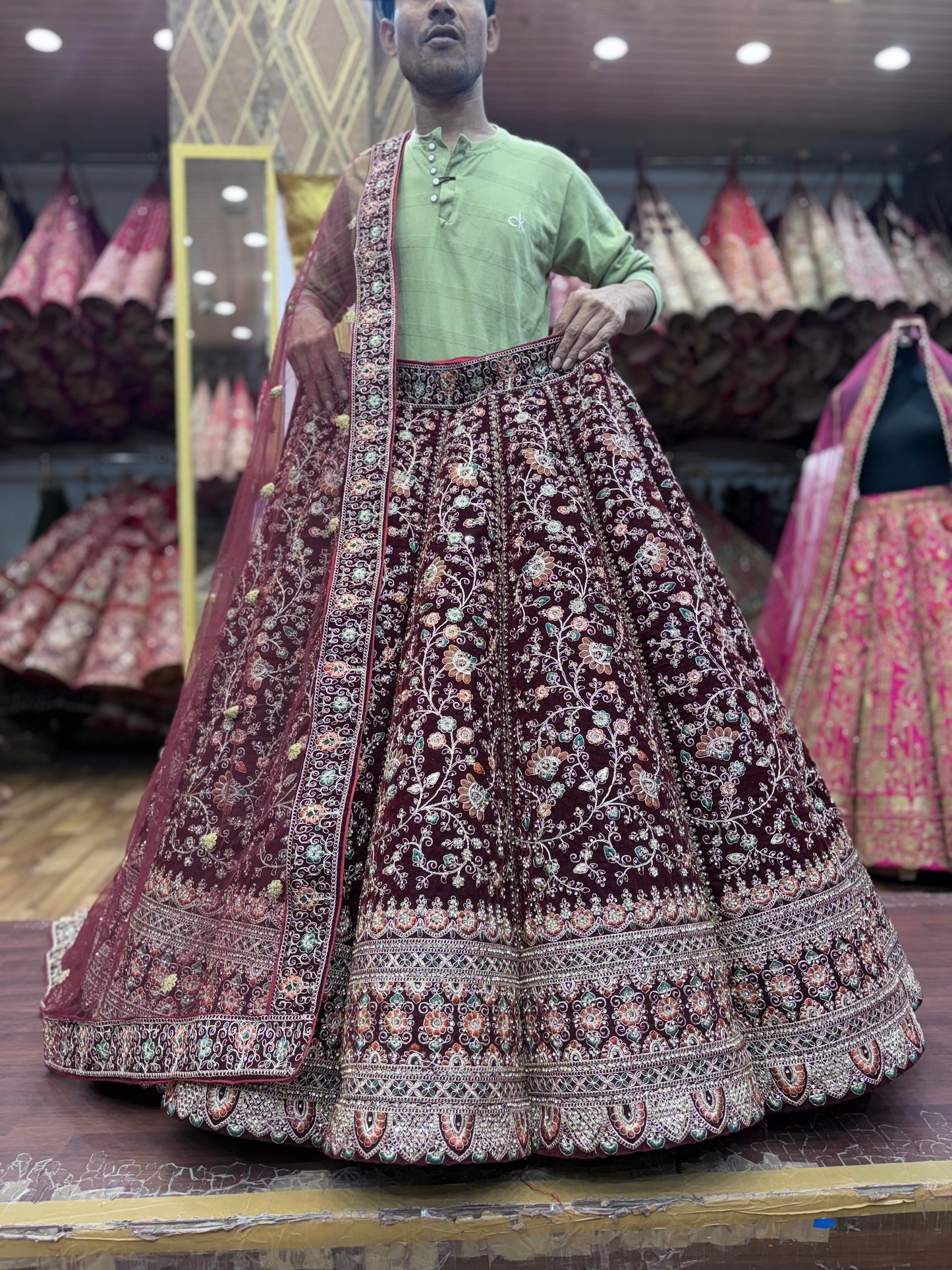 Good looking Maroon Ball Bridal Lehenga