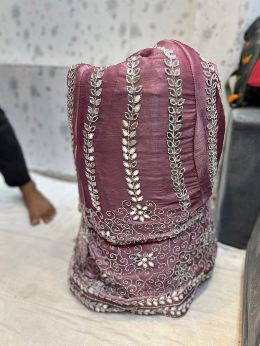 Delightful dark pink mirror work lehenga - Shopping World