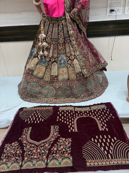 Gorgeous Maroon Bridal Lehenga