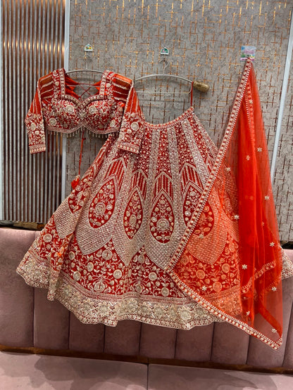 Hot Pink Crop Top Lehenga
