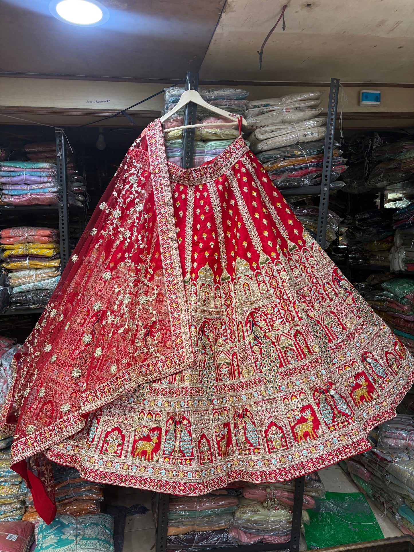 Majestic Rani pink peacock Bridal Lehenga