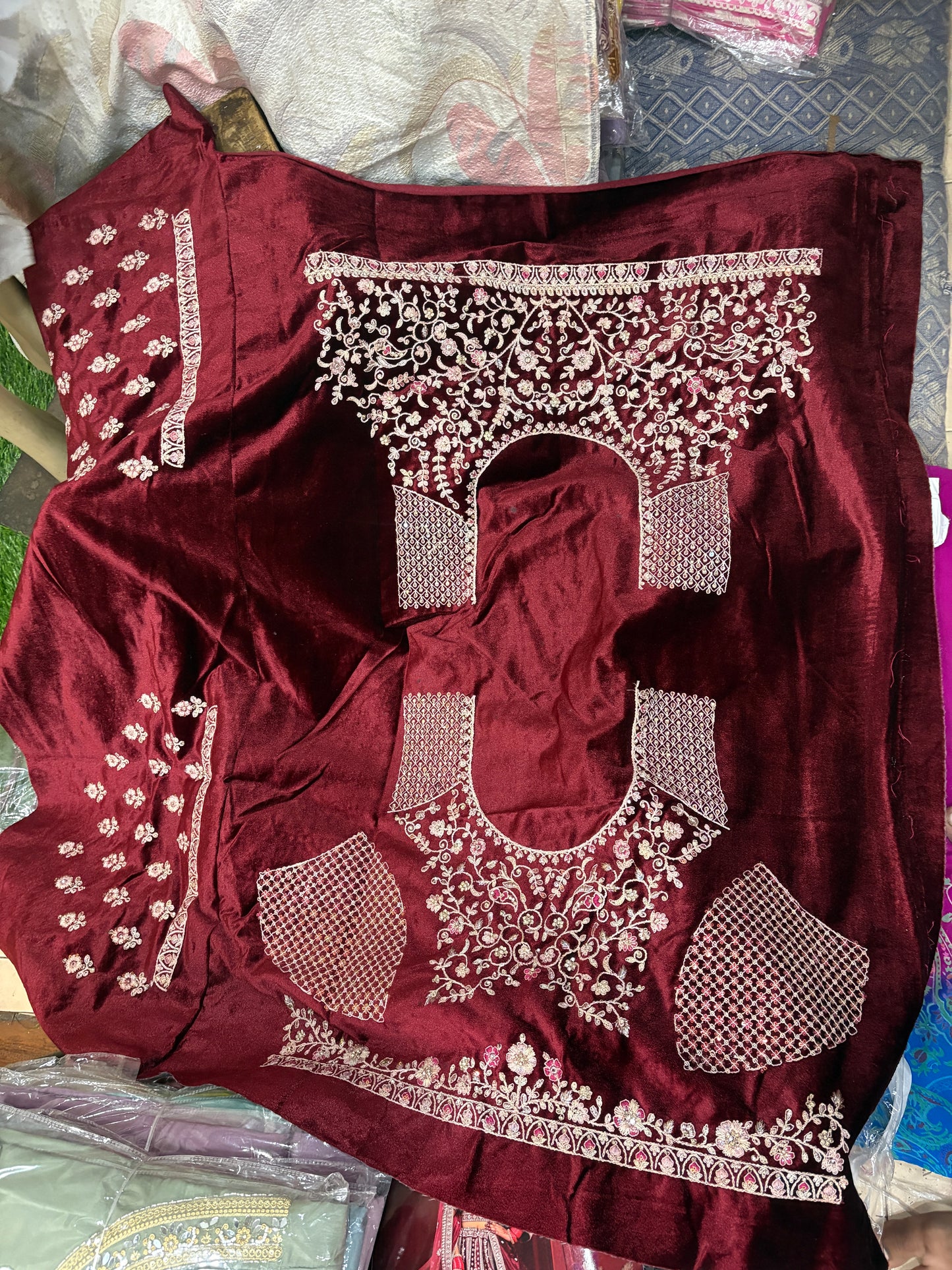 Stunning maroon double duptta bridal Lehenga