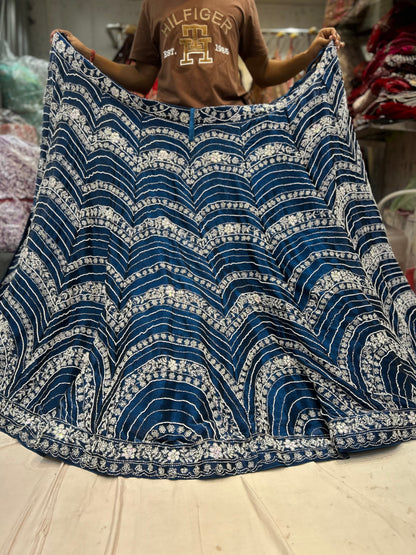 Good looking blue partywear lehenga