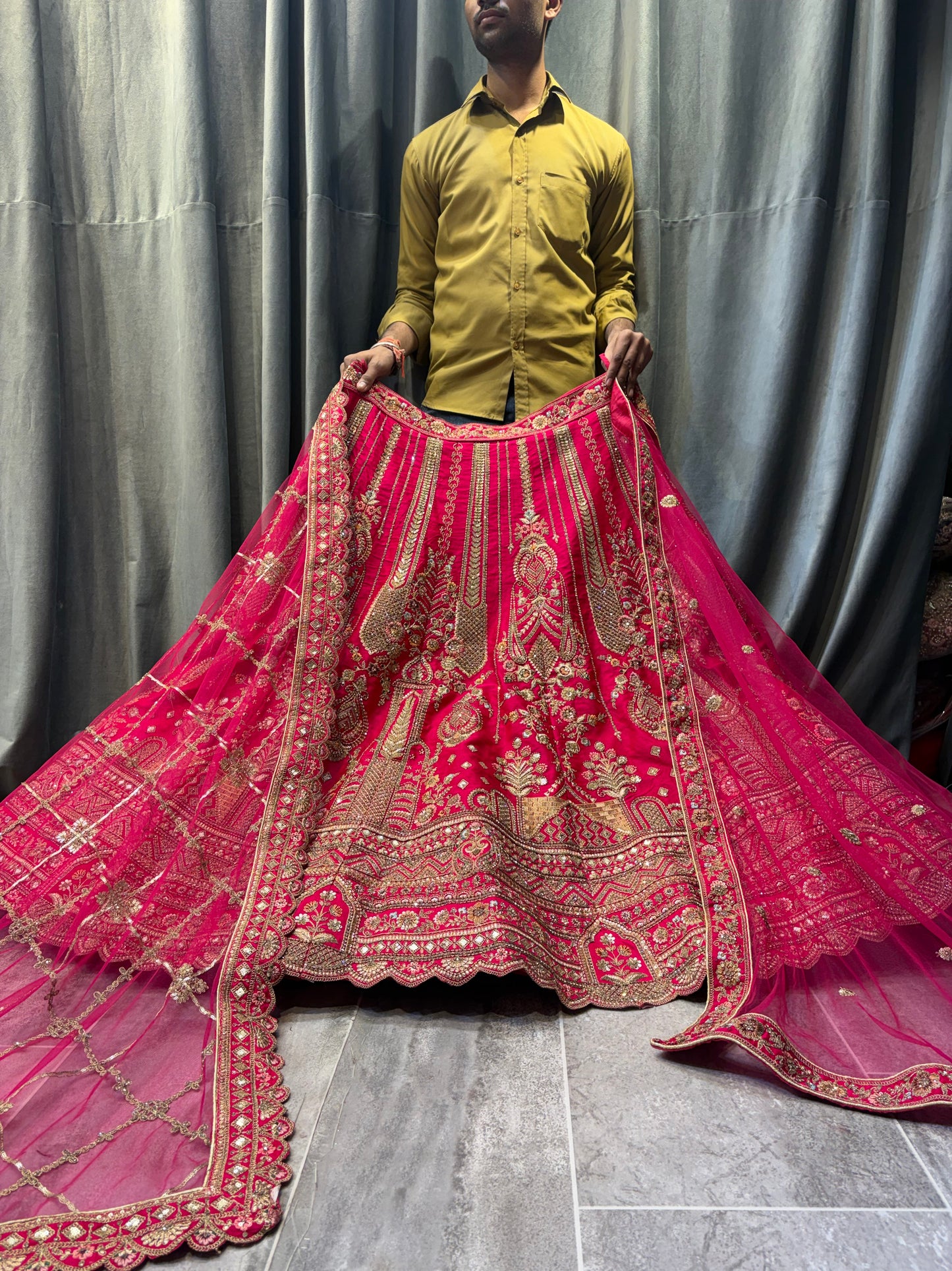 Khoobsurat Rani pink peacock Bridal Lehenga