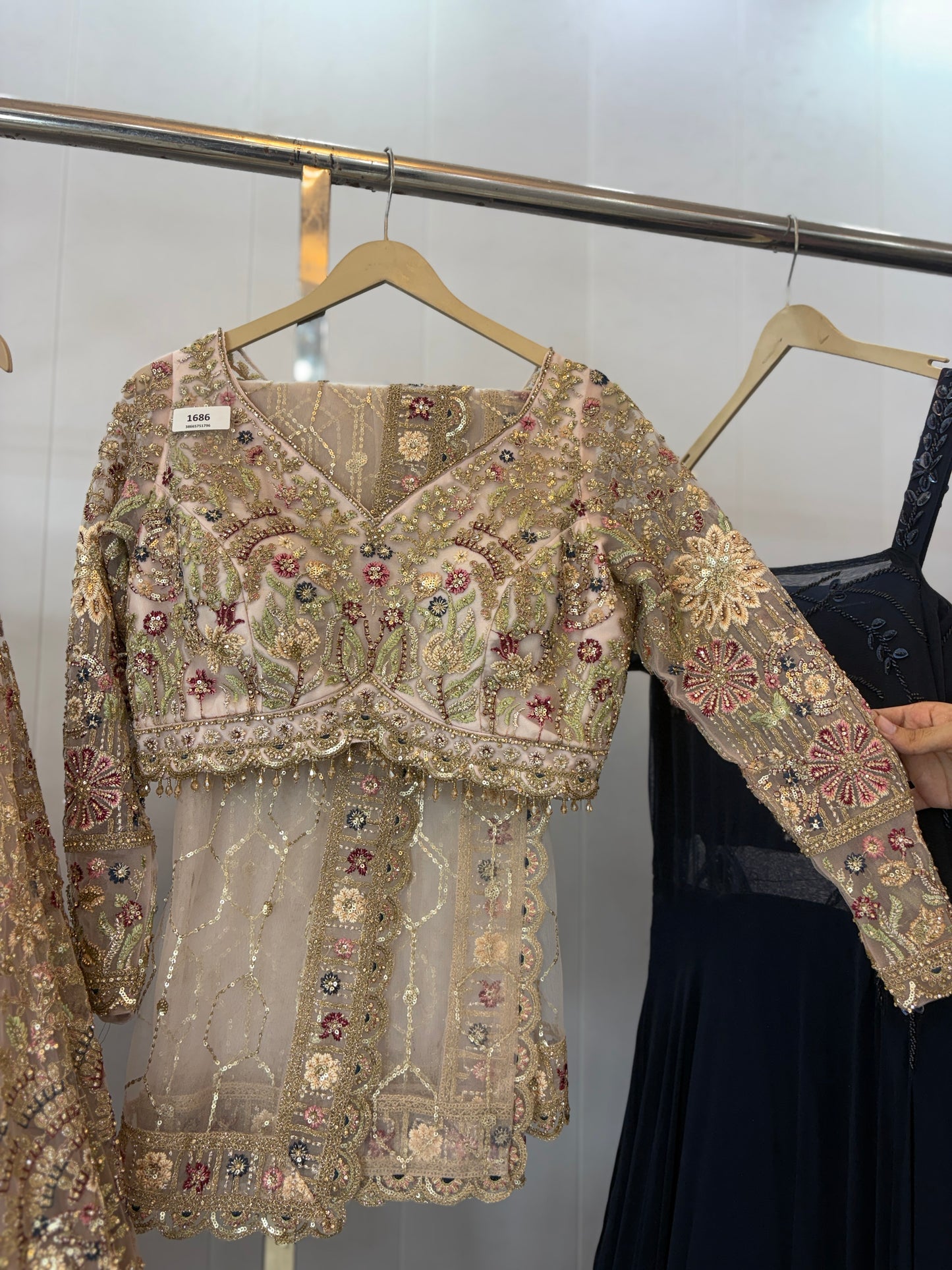 Glamorous peach Crop top Lehenga