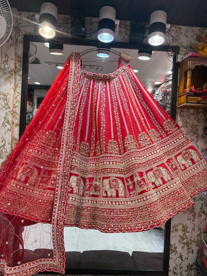 Fantastic rani pink Doli barat handwork bridal Lehenga