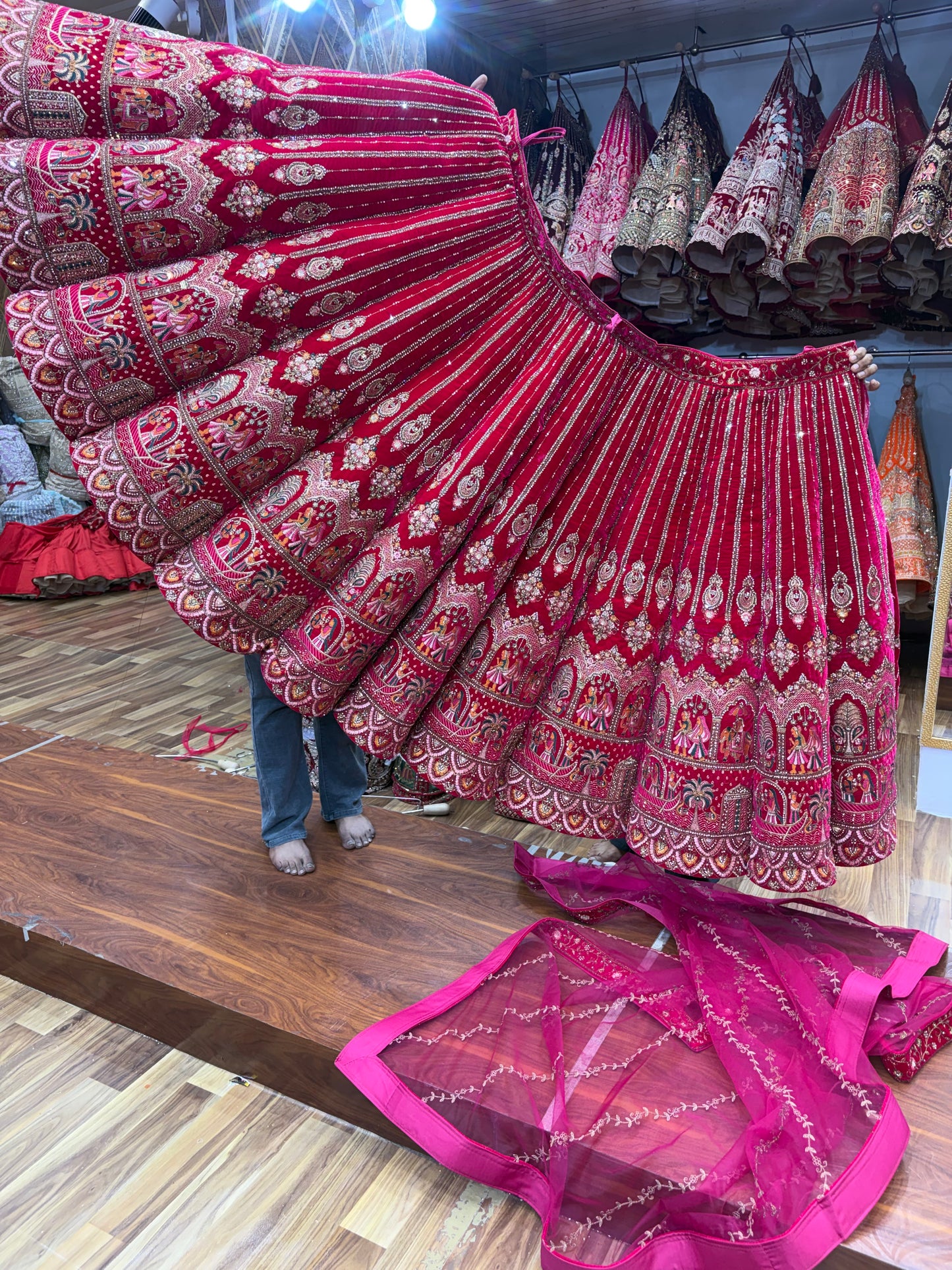 Rani Pink Ball Bridal Lehengaa