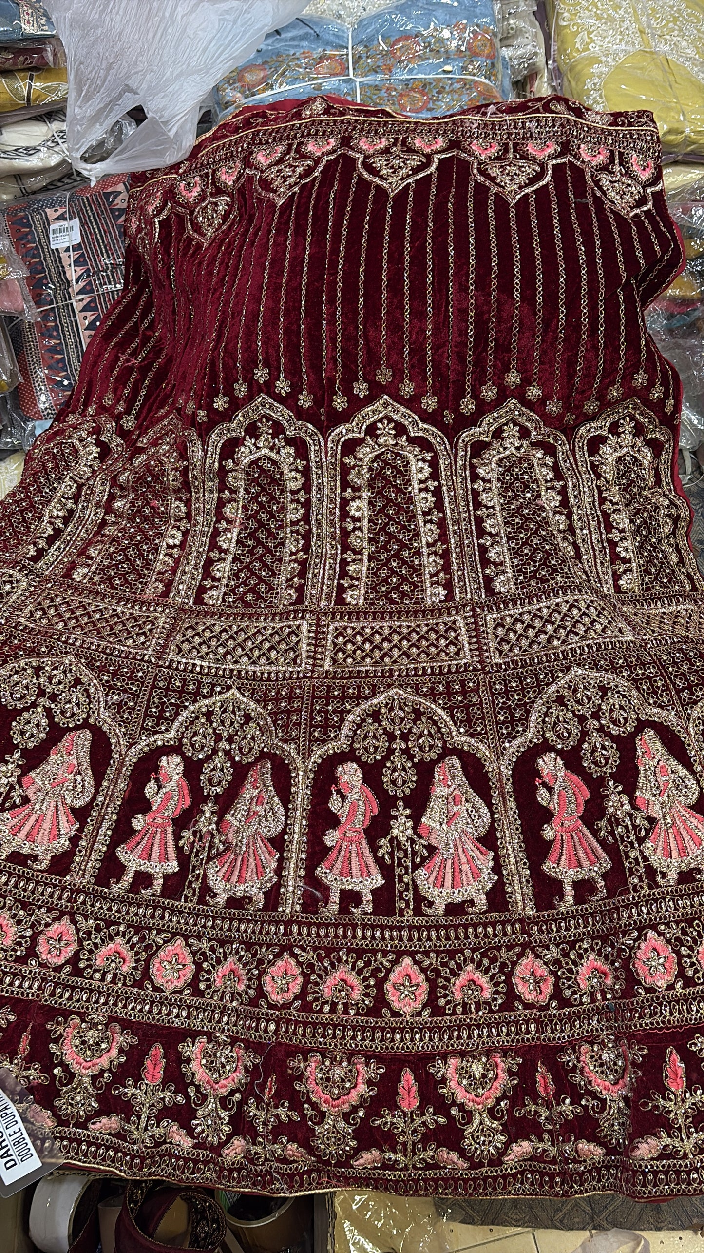 Attractive maroon doli barat bridal Lehenga