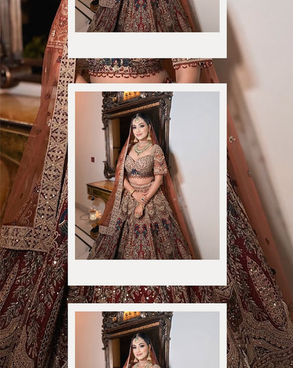 Something Different maroon peach Double Duptta Lehenga Happy Customer