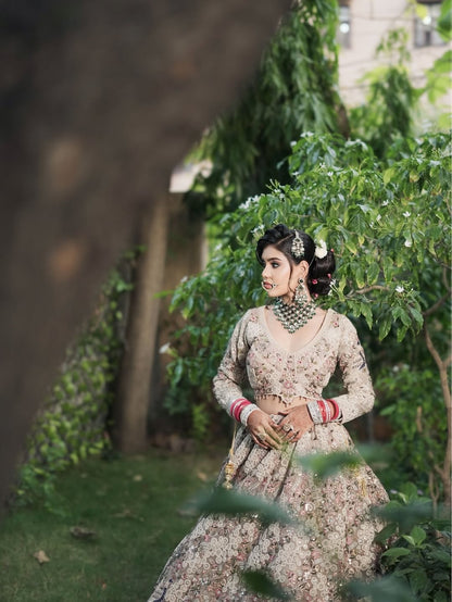 Charming white peacock Crop Top  lehenga Happy Customer