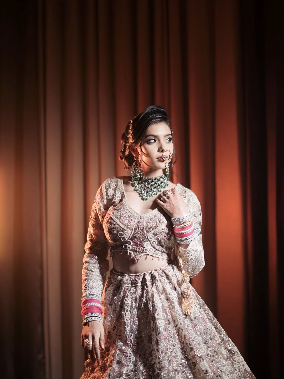 Charming white peacock Crop Top  lehenga Happy Customer