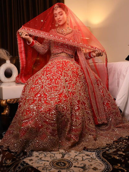 Fantastic Maroon red crop top Lehenga Happy Customer