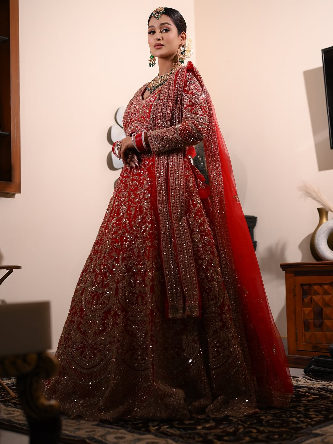 Fantastic Maroon red crop top Lehenga Happy Customer