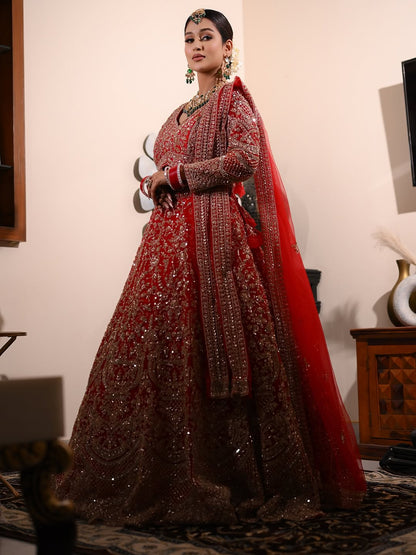 Fantastic Maroon red crop top Lehenga Happy Customer