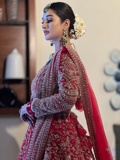 Fantastic Maroon red crop top Lehenga Happy Customer