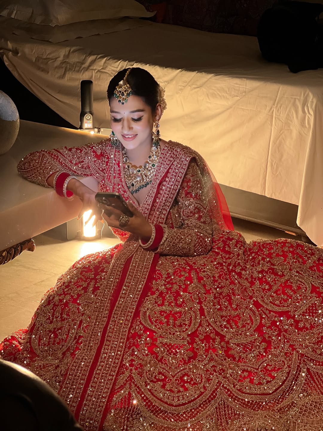 Fantastic Maroon red crop top Lehenga Happy Customer