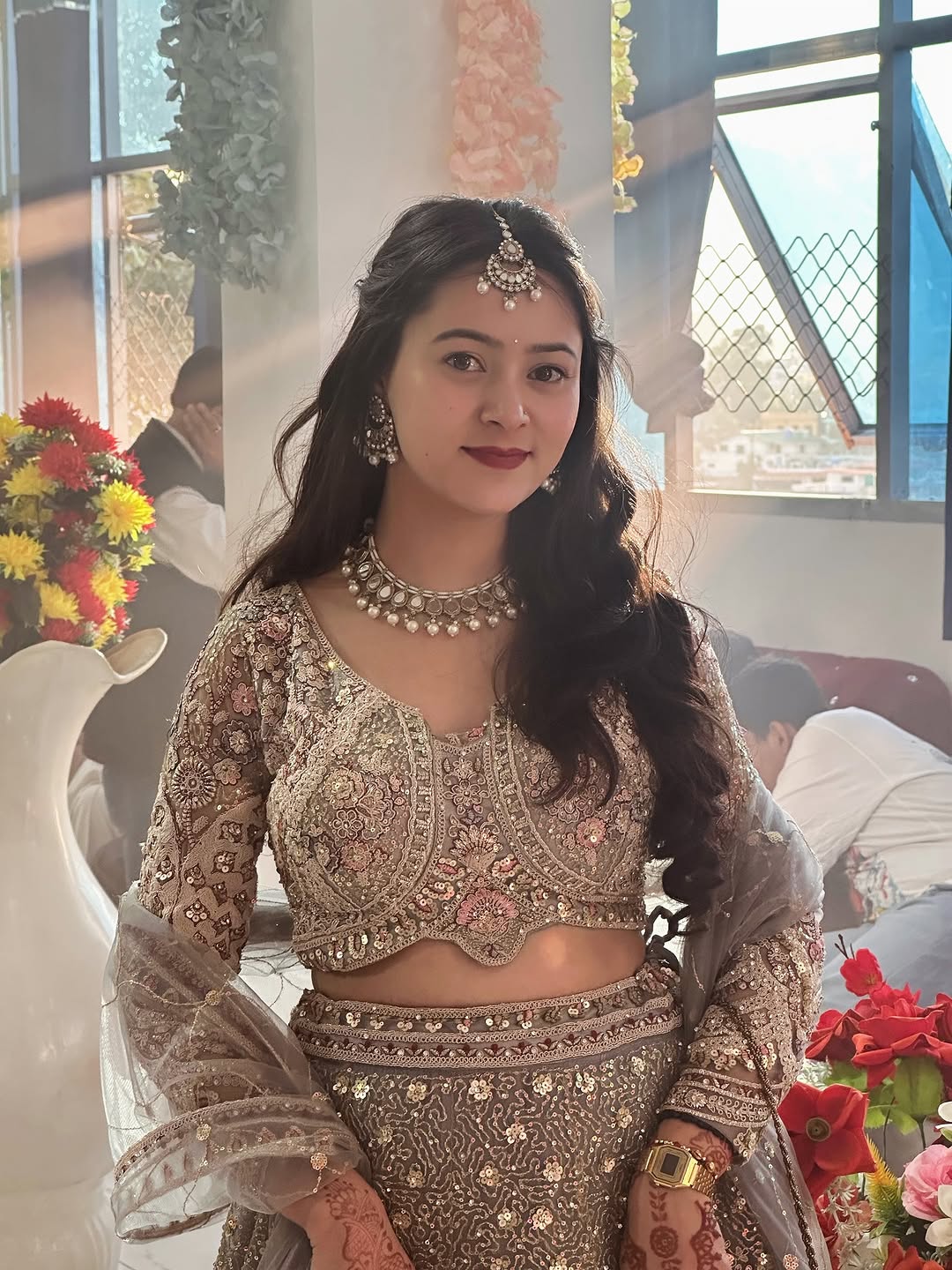 Something different Light pink peacock crop top Lehenga Happy Customer