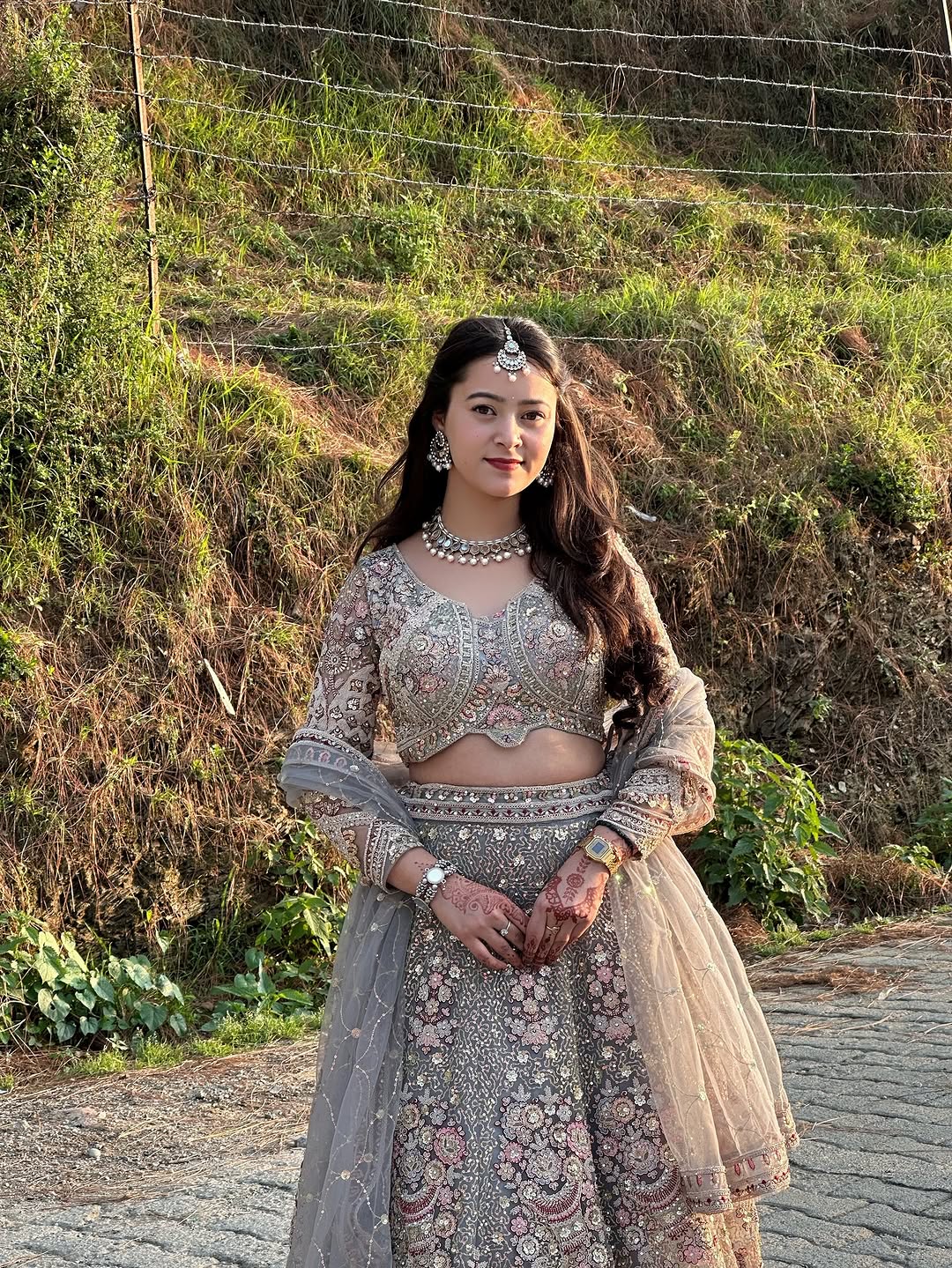 Something different Light pink peacock crop top Lehenga Happy Customer