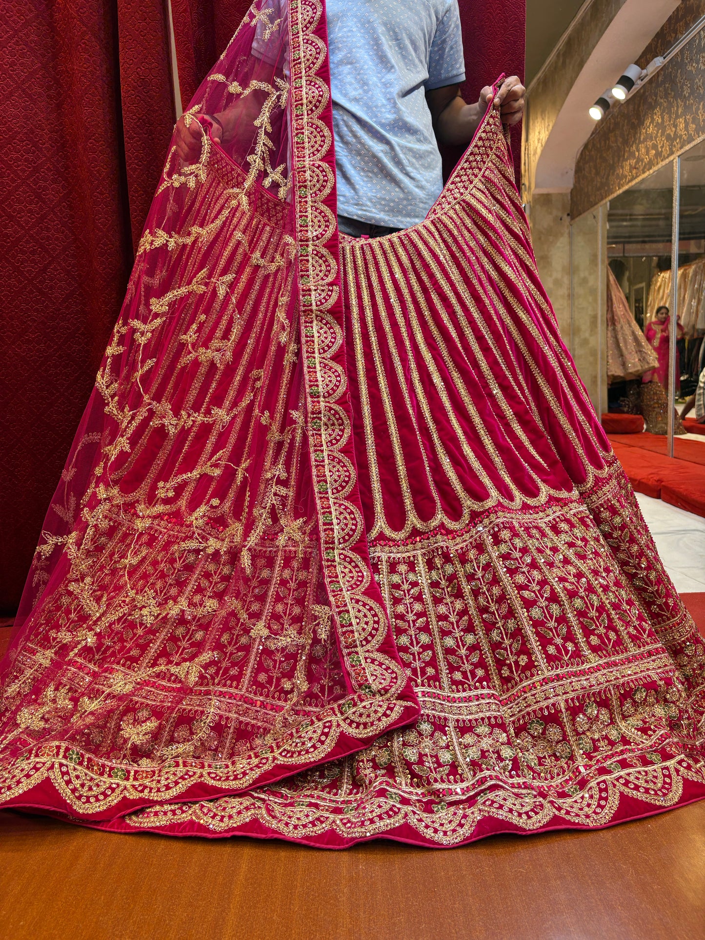 Attractive red bridal Lehenga
