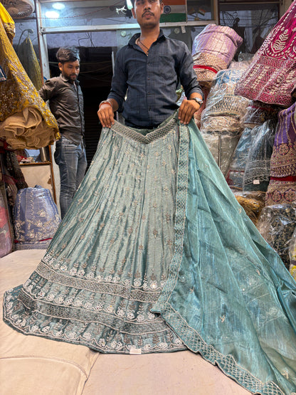 Designer sky blue Lehenga