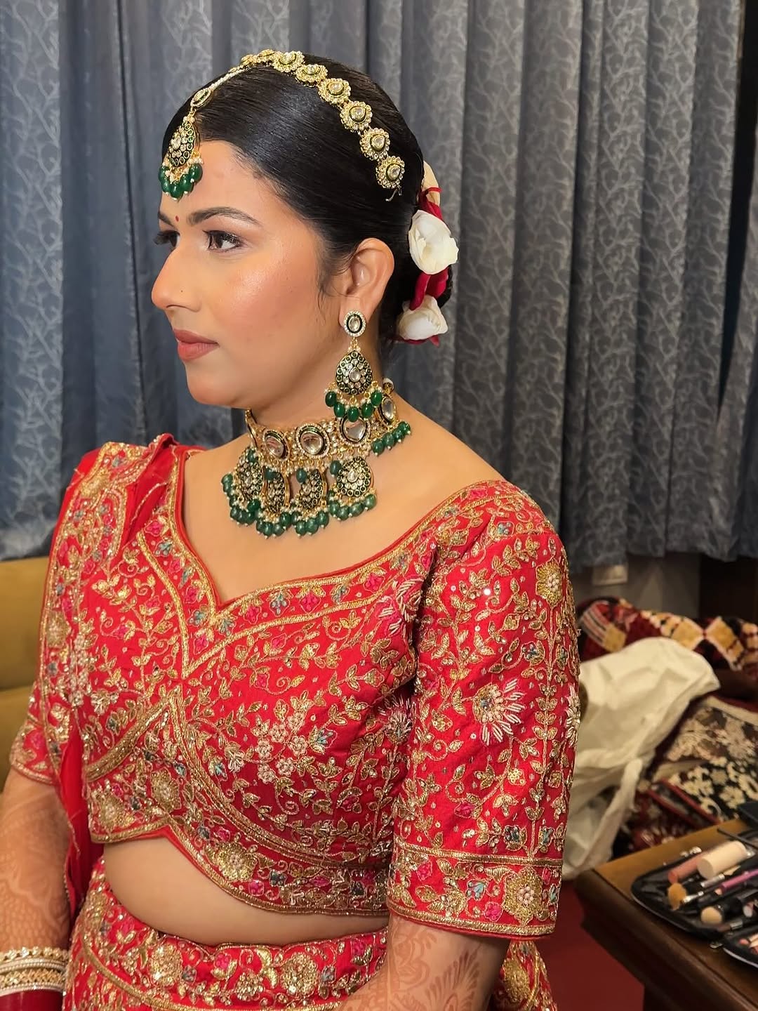 Eye catching Rani pink peacock Bridal lehenga Happy Customer