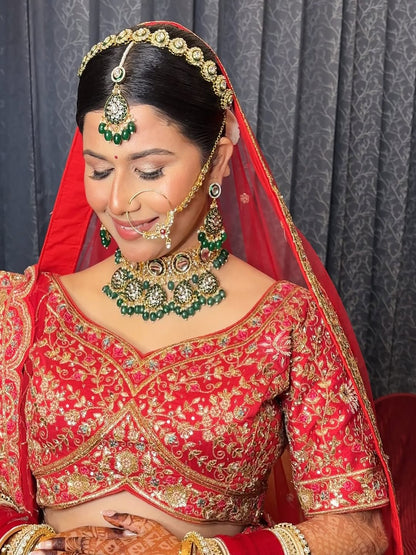 Eye catching Rani pink peacock Bridal lehenga Happy Customer