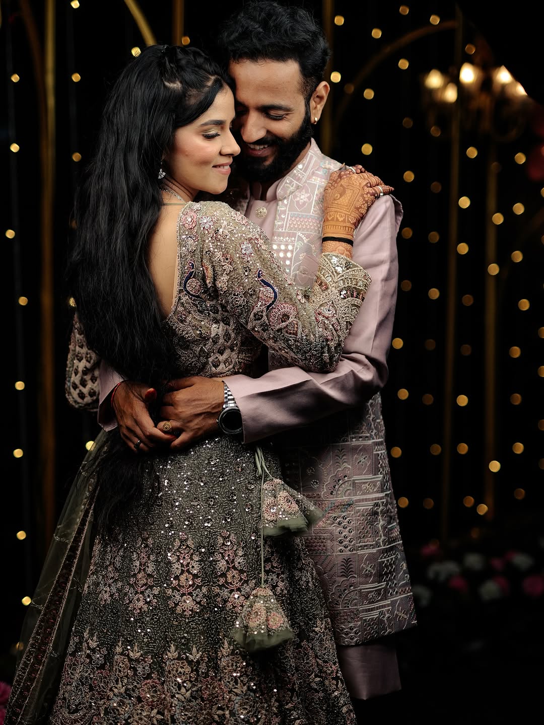 Something different Light pink peacock crop top Lehenga Happy Customer