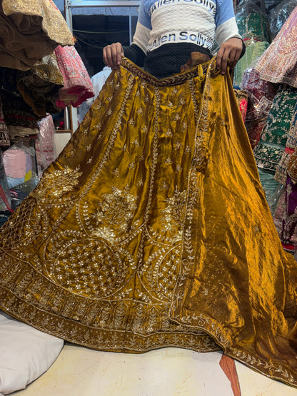 Attractive Mustard golden Lehenga