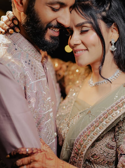 Something different Light pink peacock crop top Lehenga Happy Customer