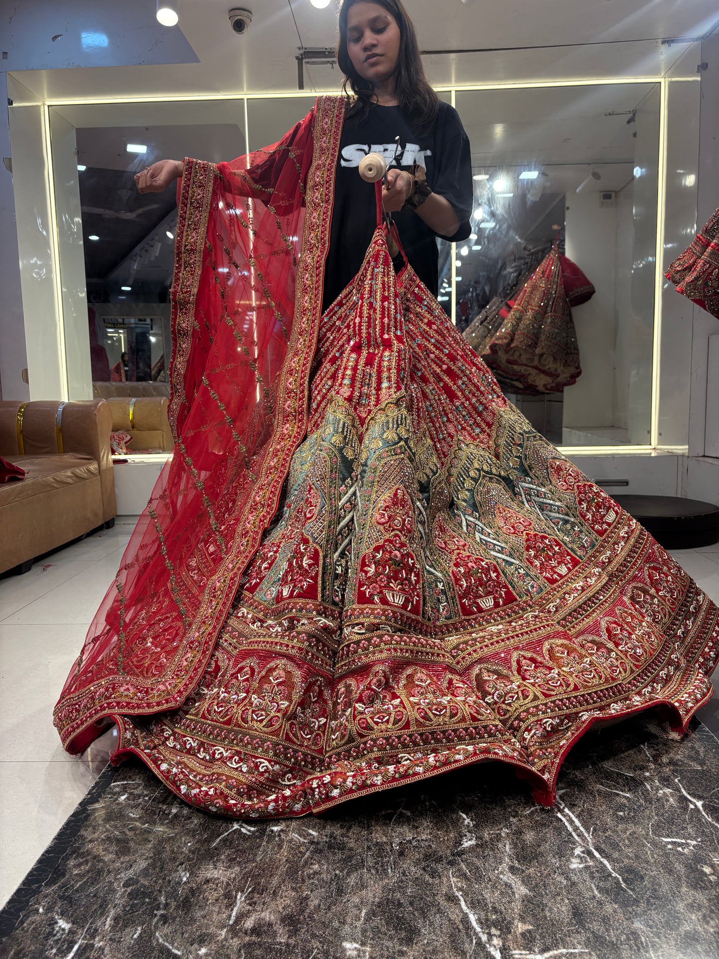 Lovely red ball bridal Lehenga