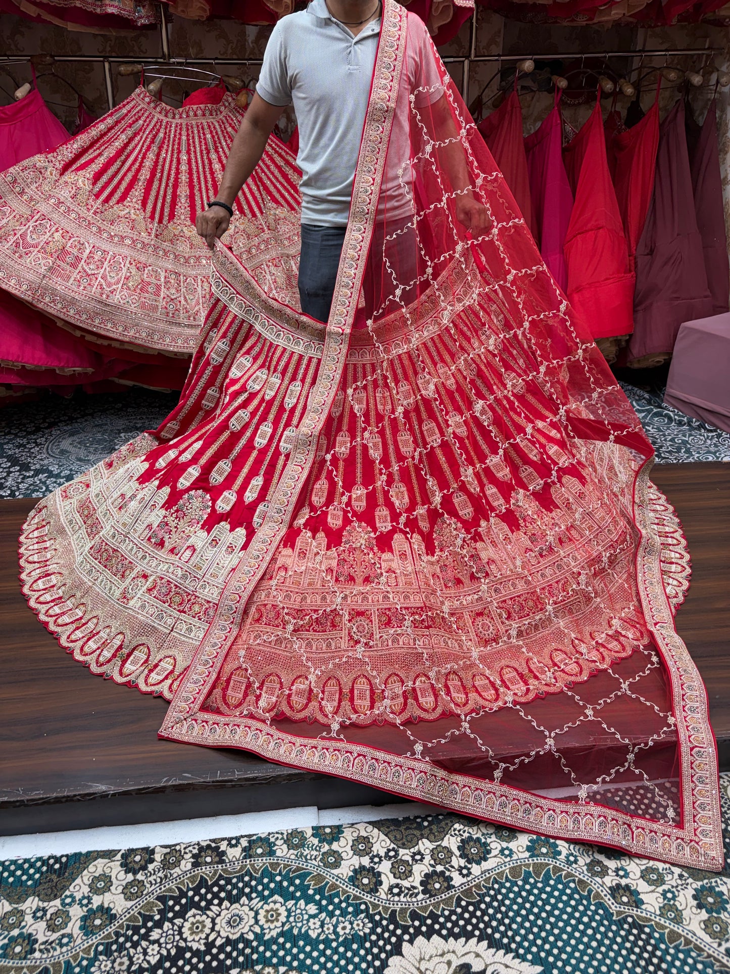 Rani pink Bridal Lehenga