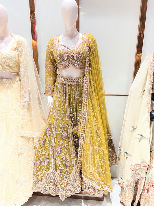 Golden Crop Top Lehenga (Copy)