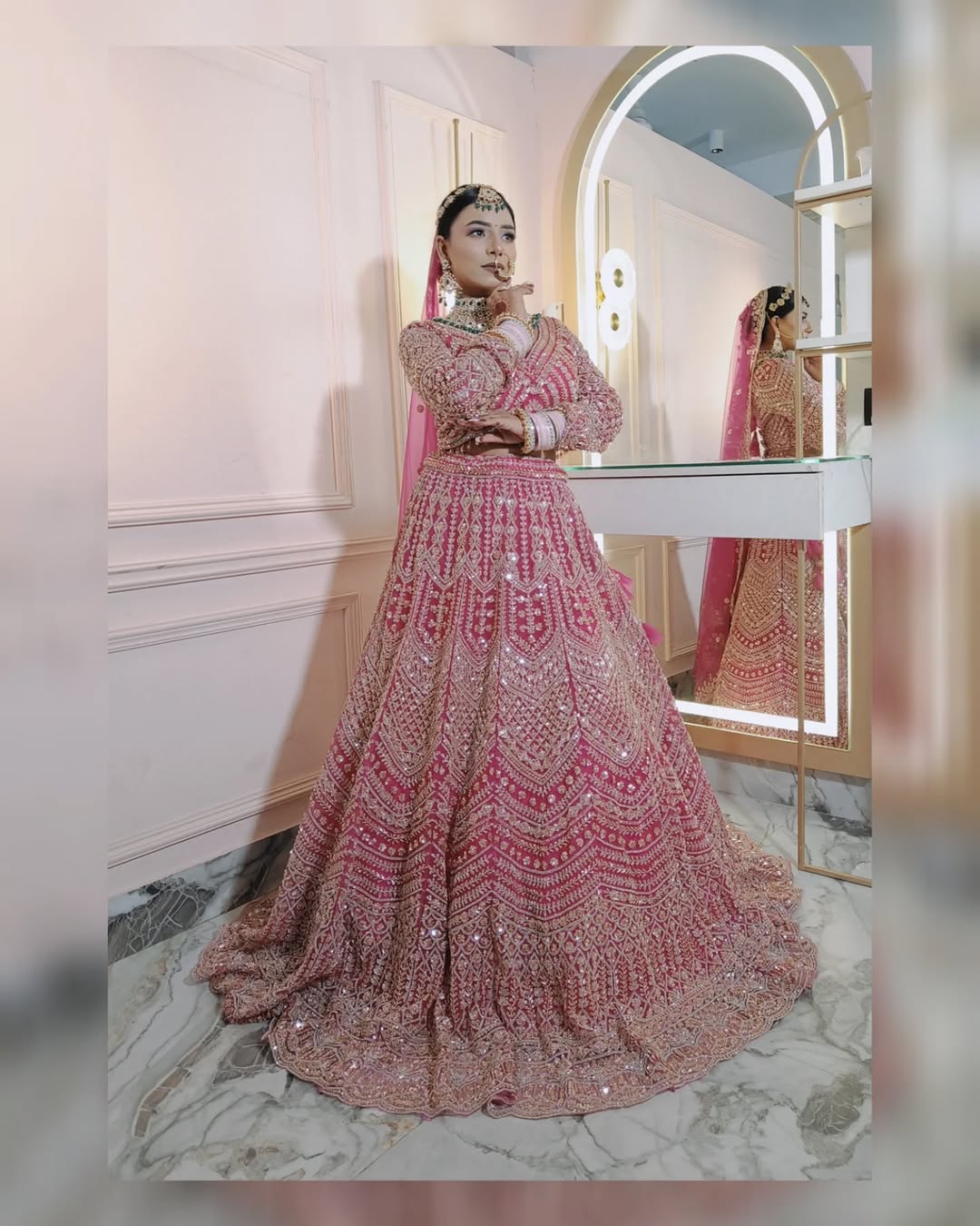 Fantastic Maroon red crop top Lehenga Happy Customer