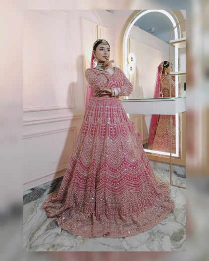 Fantastic Maroon red crop top Lehenga Happy Customer