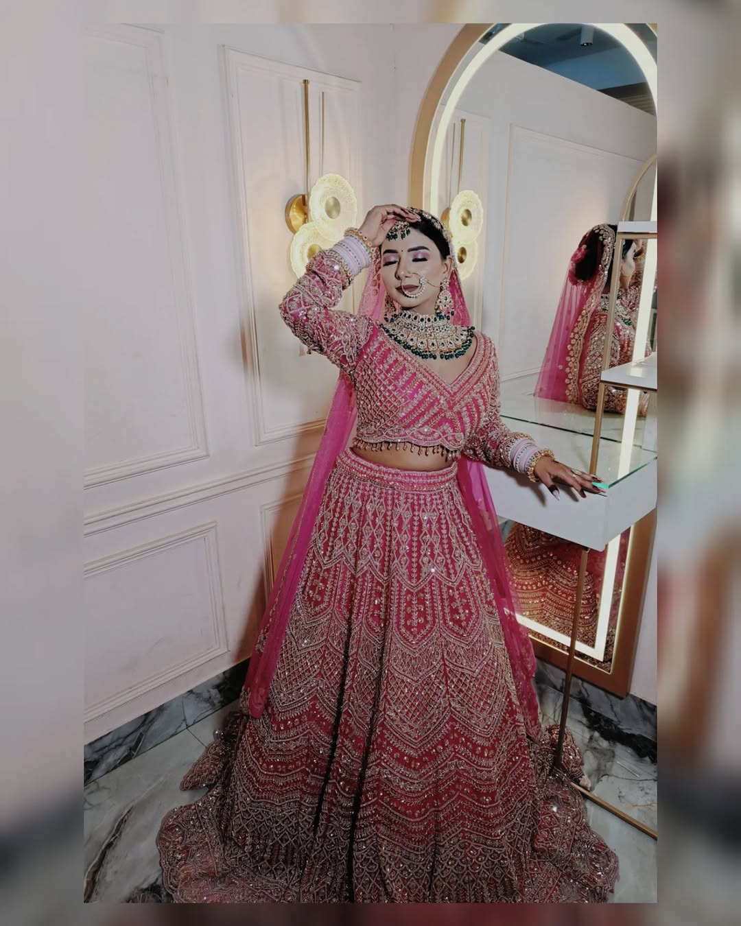 Fantastic Maroon red crop top Lehenga Happy Customer