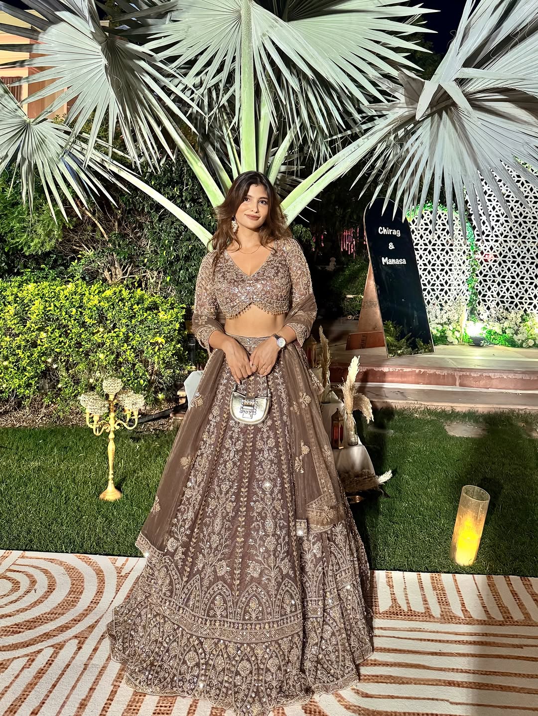 Tremendous light peach Crop top Lehenga Happy Customer