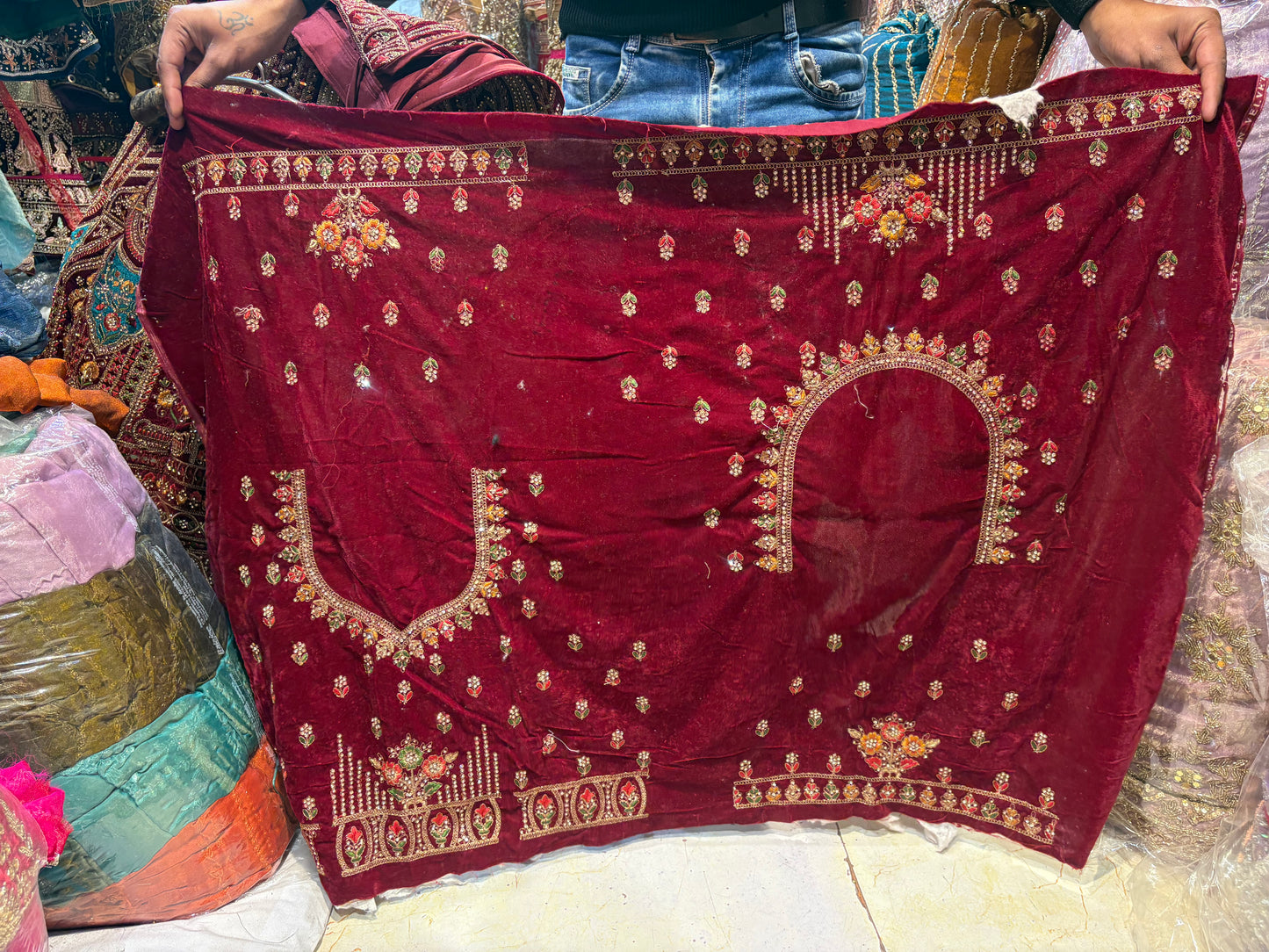 Embellished Maroon Ball bridal Lehenga